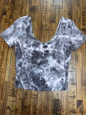 Lululemon Align Scoop Neck Crop Top Diamond Dye Lavender/Gray Size 2